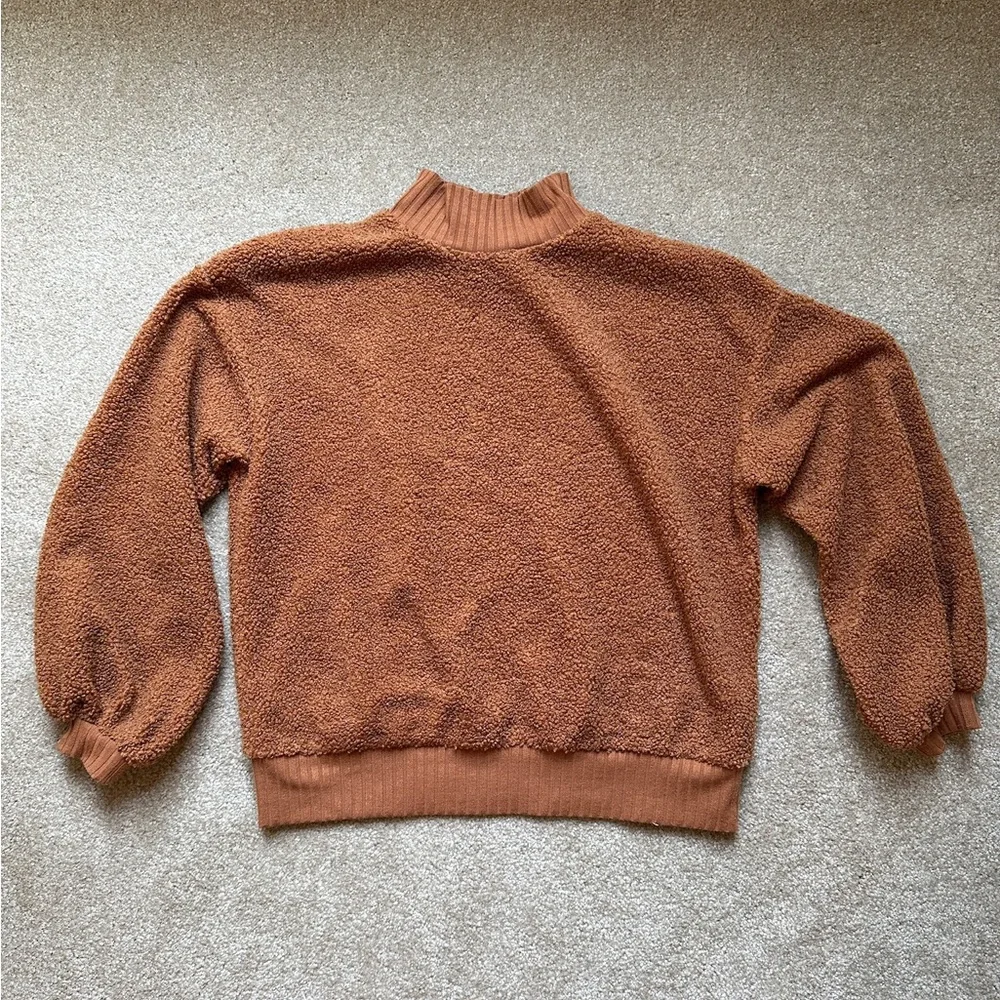 Anthro Mock Neck Sherpa Sweater - Picture 3 of 6